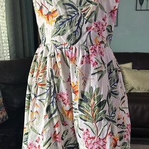 H&M Floral Mini Dress - White with Multicolor Print